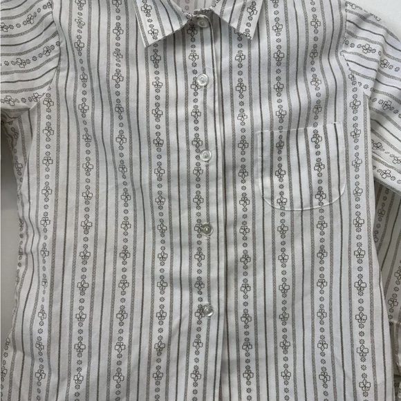 Vintage Girl Scout Brownie Uniform Shirt Girls 8 Long Sleeve Collar Button Front - Picture 2 of 5